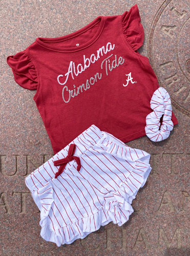 Toddler Alabama Crimson Tide Tee, Short, and Scrunchie Set