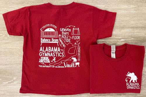 Youth University of Alabama Gymnastics Book Short Sleeve T-Shirt