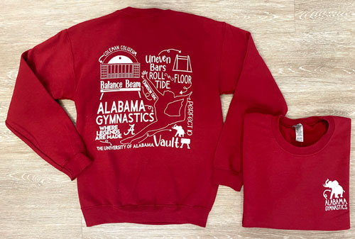 University of Alabama Gymnastics Book Fleece Crewneck