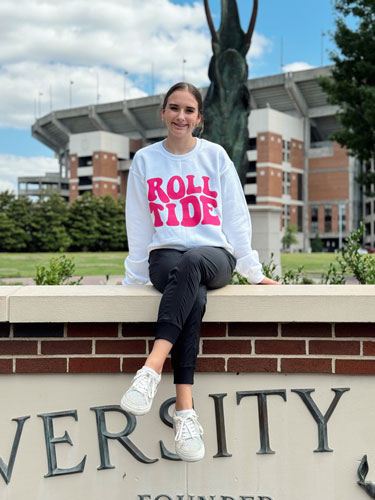 Retro Roll Tide with Hot Pink Ink Crewneck Sweatshirt