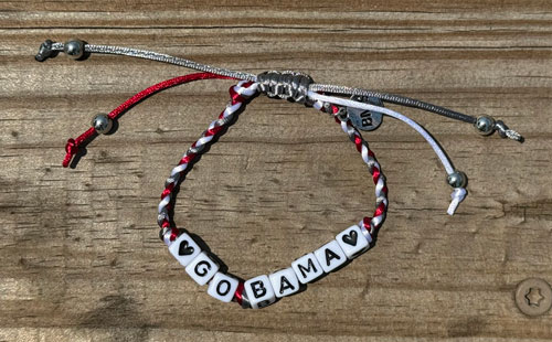 Go Bama Beaded Friendship Bracelet