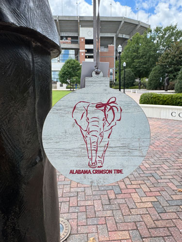 Walking Elephant Christmas Ornament