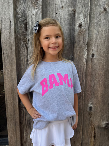 Youth Hot Pink Ink Bama Short Sleeve T-Shirt 