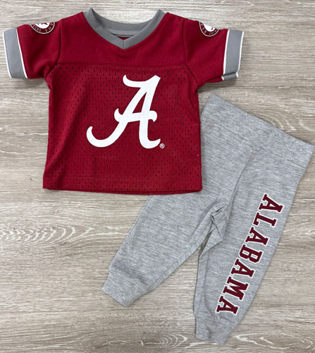 Infant Script A Jersey/Pant Set