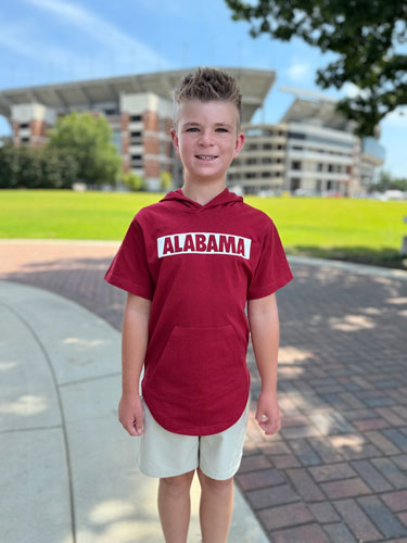 Youth Alabama Short Sleeve Hooded Tee
