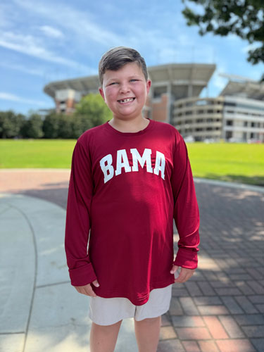 Youth Bama Long Sleeve Performance Tee