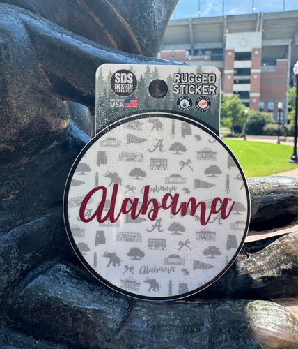 Alabama Toile Rugged Sticker