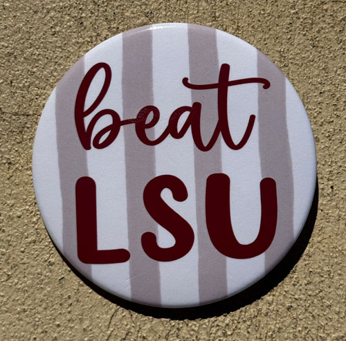 Beat LSU Stripe Gameday Button