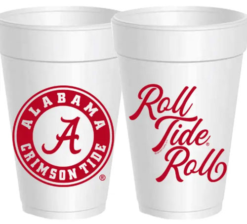 Athletic Seal/Roll Tide Roll Styrofoam Cup Pack of 10