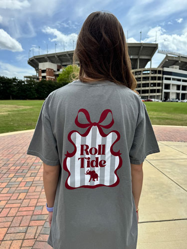 Pachyderm/Roll Tide with Bow Comfort Colors Short Sleeve T-Shirt