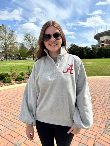 Script A Snap button Mock Neck Sweatshirt