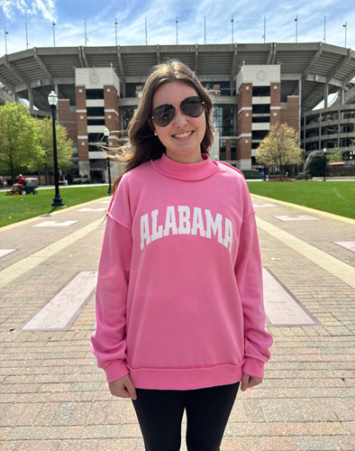 Pink Alabama Mockneck Sweatshirt