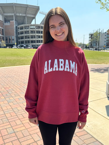 Alabama Applique Mock Neck Sweatshirt