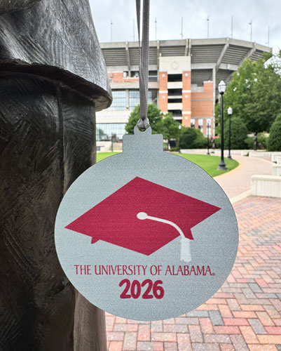 2026 The University of Alabama Graduation Ornament with Crimson Cap