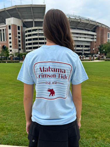 Alabama Moon Striped Short Sleeve Comfort Color T-Shirt