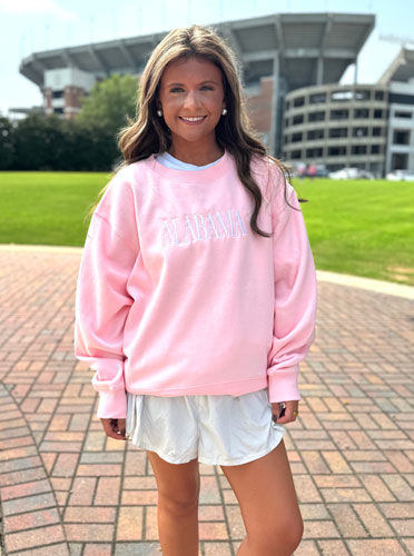 Alabama Embroidered Old School Crewneck Sweatshirt
