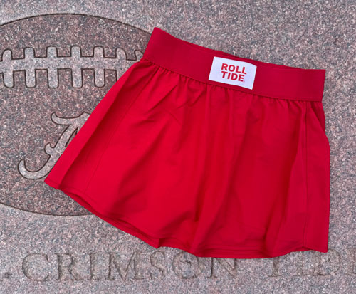 Crimosn Roll Tide Label Tennis Skort