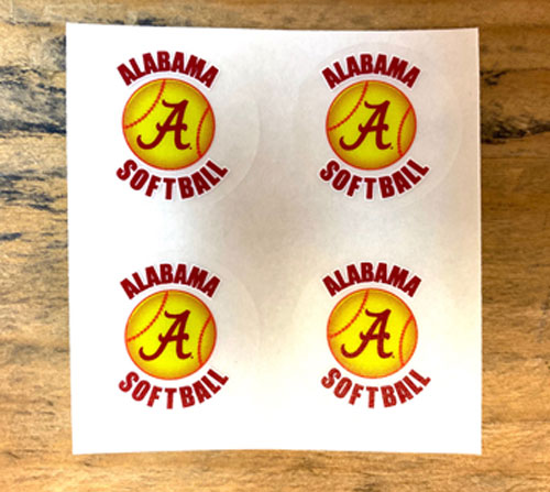 4 Pack Alabama Softball Waterless Face Tattoos