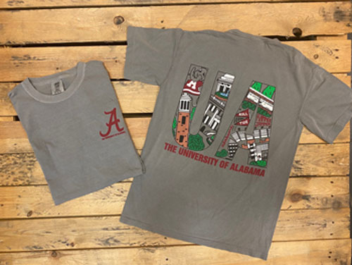 University of Alabama Short Sleeve Picture Tee
