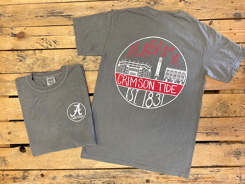 Alabama Crimson Tide Skyline Circle Short Sleeve Tee