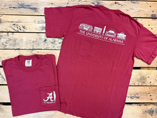 University of Alabama Skyline Comfort Colors Pocket Short Sleeve T-Shirt