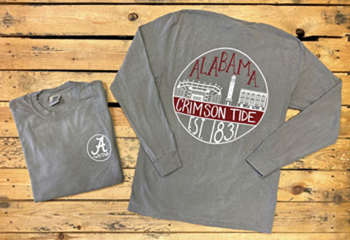 Alabama Crimson Tide Skyline Circle Long Sleeve Tee