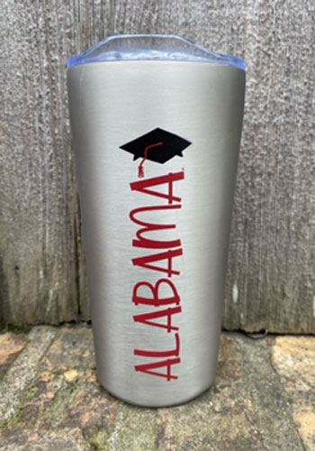 Alabama/Grad Hat Soft Touch Travel Tumbler