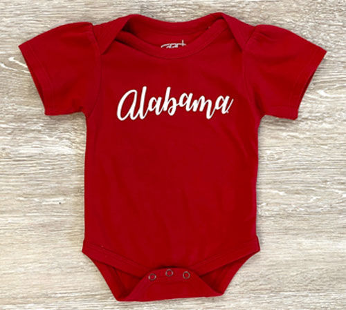 Alabama Script Infant Onesie