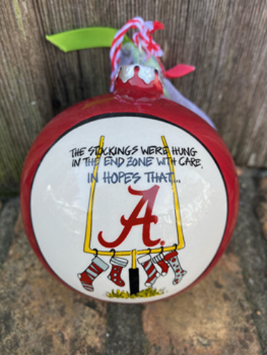 Alabama Ceramic Stocking Christmas Ornament