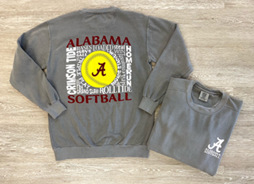 Alabama Softball Box Crew Neck Sweatshirt