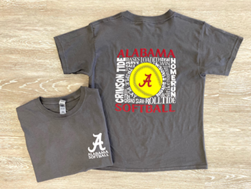 Youth Alabama Softball Box Short Sleeve T-Shirt