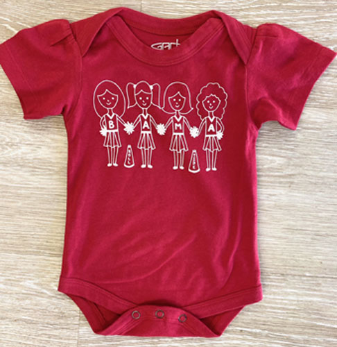 Bama Cheer Girls Crimson Onesie