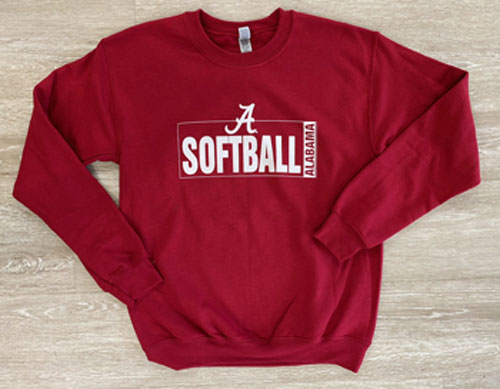Alabama/Script A Softball Crew Neck Sweatshirt