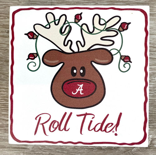 Alabama Christmas Rudolph Table Top Block