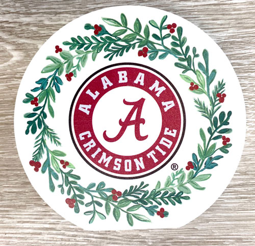Athletic Seal Christmas Wreath Table Top Block