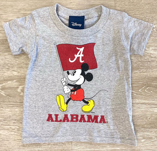 Toddler Alabama Mickey Mouse Short Sleeve Tee