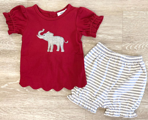 Girls Elephant Top and Bloomer Set