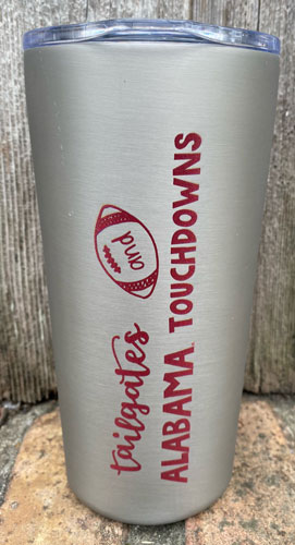 18oz Tailgates & Alabama Touchdowns Soft Touch Tumbler