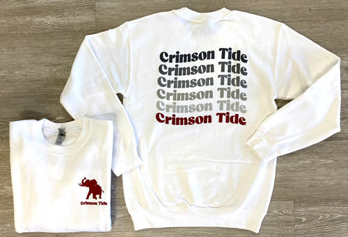 Crimson Tide Wave Fleece Crewneck