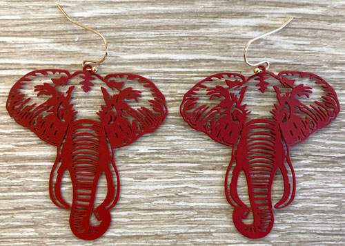 Elephant Filigree Dangle Earrings