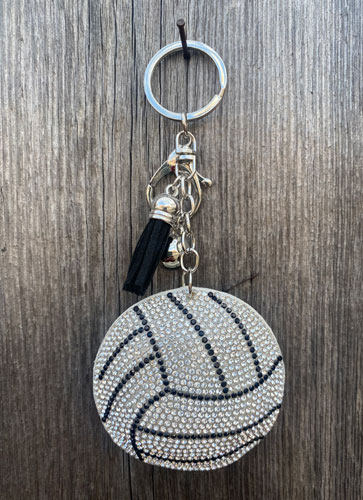 Sparkly Volleyball Keychain