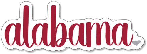 Script Alabama/Heart Decal