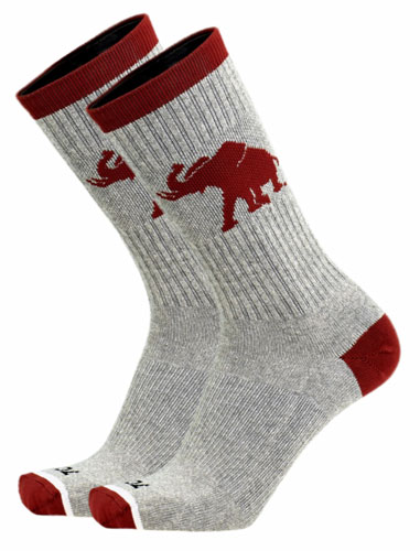 Pachyderm Crimson/Gray Recycled Crew Sock 