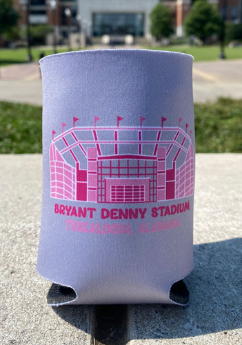 Pink Bryant Denny Stadium Can Koozie