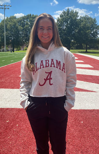 Alabama with Script A Cropped Hoodie
