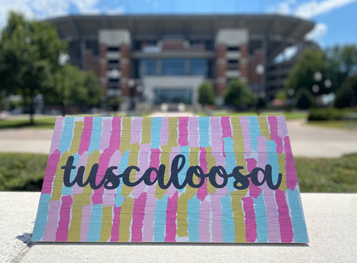 Tuscaloosa Canvas Wood Plank Sign